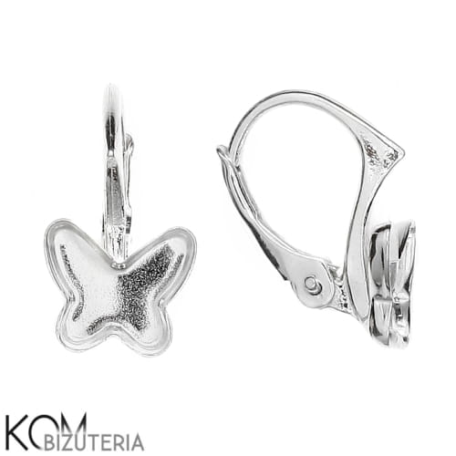 KZ62 swarovski motyl leverback kolczyk butterfly leaverback angielski srebrny bigiel rodowany