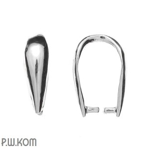 Rodowana, srebrna krawatka, zawieszka zaciskowa 9x3 mm kw2