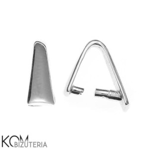 Rodowana, srebrna krawatka, zawieszka zaciskowa 10x3mm kw3