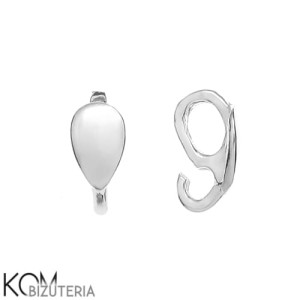 Rodowana, srebrna krawatka, zawieszka z haczykiem 8x4 mm w12