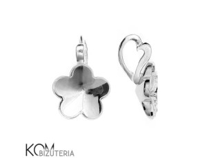 Rodowana, srebrna zawieszka z miseczką do kryształów kwiat, kwiatek 4744 10mm w48