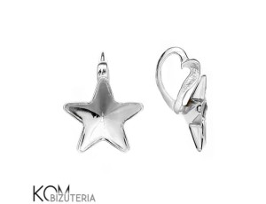 Rodowana, srebrna zawieszka z miseczką do kryształów gwiazda, gwiazdka 4745 10mm w49
