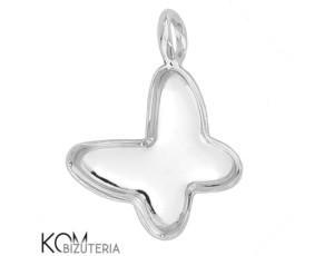 Rodowama, srebrna zawieszka z miseczką do kryształów motyl 2854 8mm w50.1