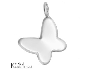 Rodowana, srebrna zawieszka z miseczką do kryształów motyl 2854 12mm w51.1