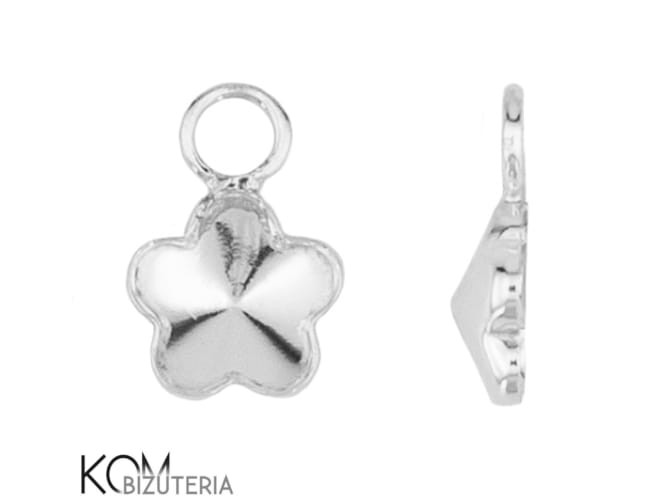 w52 kwiat krawatka zawieszka srebro rodowane naszyjnik swarovski wisiorek kom bizuteria