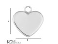 w53 rozmiar heart serce krawatka zawieszka srebro rodowane