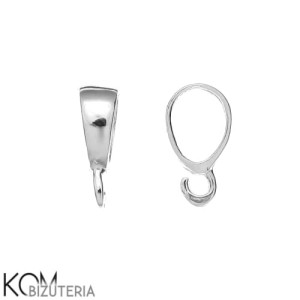 Rodowana, srebrna krawatka, zawieszka z haczykiem 11x3mm w9