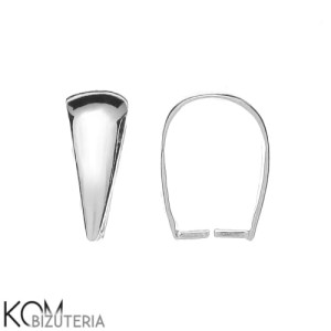 Rodowana, srebrna krawatka, zawieszka zaciskowa 12x5mm w2