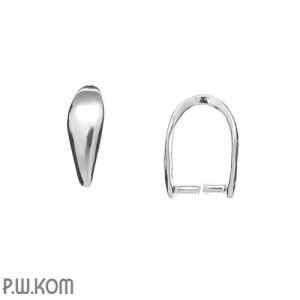 Rodowana, srebrna krawatka, zawieszka zaciskowa 7x2mm kw1