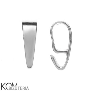 Rodowama, srebrna krawatka, zawieszka z haczykiem 10x3mm w34