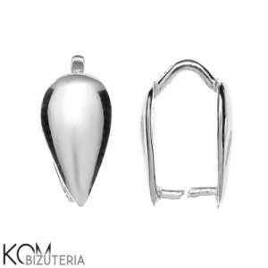 Rodowana, srebrna krawatka, zawieszka zaciskowa 13x6 mm w24