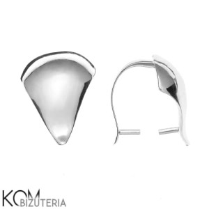 Rodowana, duża, srebrna krawatka, zawieszka zaciskowa 20x15 mm w18