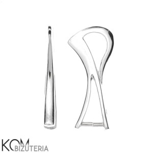 Rodowana, srebrna krawatka, zawieszka zaciskowa 20x8 mm w26