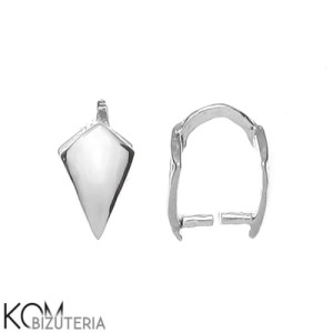 Rodowana, srebrna krawatka, zawieszka zaciskowa 6x4 mm w22