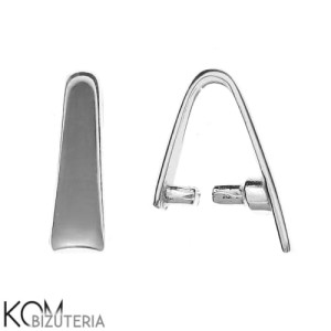 Rodowana, srebrna krawatka, zawieszka zaciskowa 16x3mm w4
