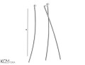 rhodium-plated silver pin needle 40 mm