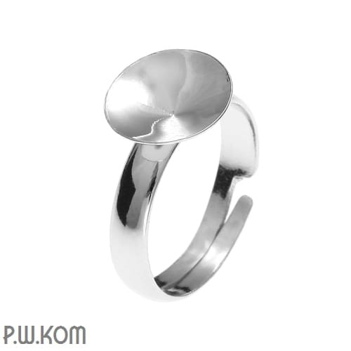 P1 10mm rivoli pierścionek baza srebro rodowane