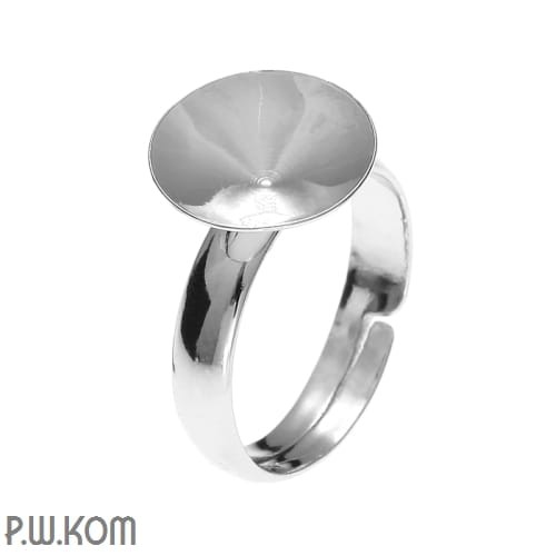 P1 12mm rivoli pierścionek baza srebro rodowane