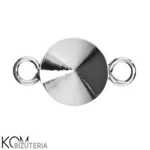 Srebrna zawieszka łącznik z okrągłą, wklęsłą miseczką do kryształów rivoli 1122 8mm w41.2