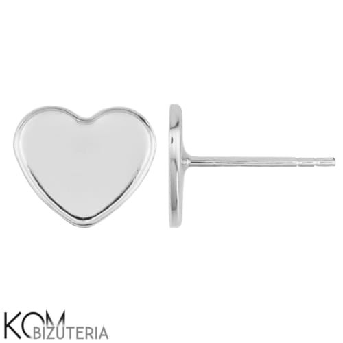 KH26 swarovski serce sztyft kolczyk srebro kom bizuteria