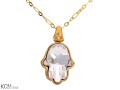 zawieszka pozlacana srebrna dlon fatimy hamsa swarovski na lancuszku