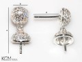 138 srebro cyrkonie kolczyki sztyft szteker stud kom bizuteria rozmiar