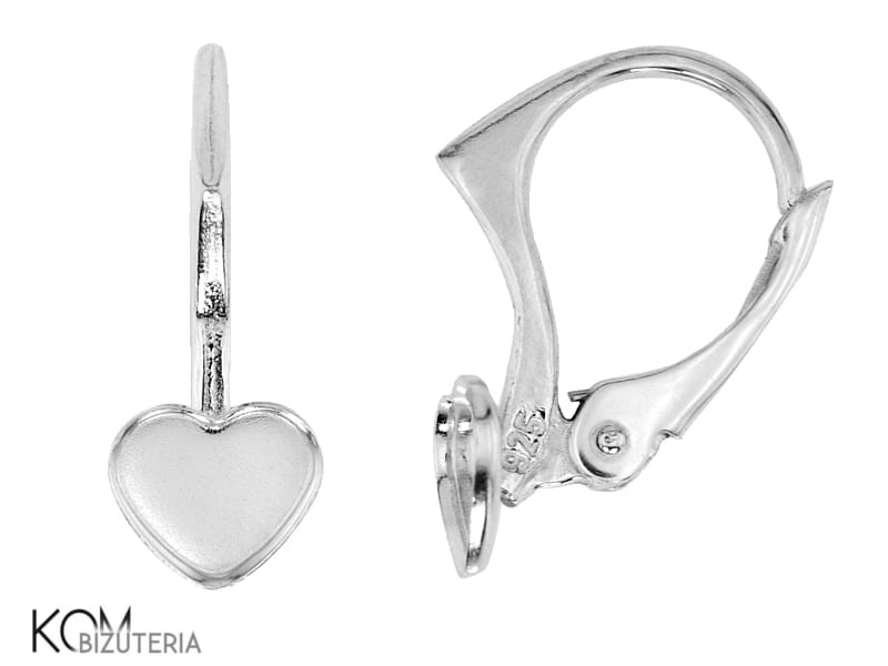 KZ69 6mm swarovski serce leverback kolczyk heart leaverback angielski srebrny bigiel kom bizuteria