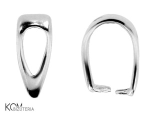 Srebrna krawatka, zawieszka zaciskowa 9x7mm w77