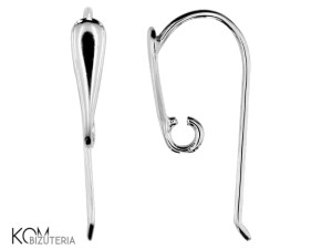 Srebrny bigiel otwarty, kolczyk haczyk, z haczykiem 26x13mm kh38