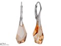srebrne kolczyki z beżowymi soplami Swarovski golden shadow .jpg