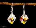 srebro kolczyki crystal ab aurore boreale blue krysztalek  swarovski