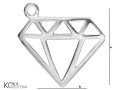 w79 charm diament kryształ geometria krawatka zawieszka srebro naszyjnik swarovski wisiorek kom bizuteria rozmiar