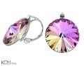 srebro kolczyki crystal vitrail light 18mm rivoli swarovski