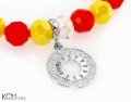 bransoletka srebro charm mandala swarovski beads crystal ab pomarancz zolty orange yellow