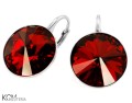 srebro kolczyki leverback siam 14mm rivoli swarovski