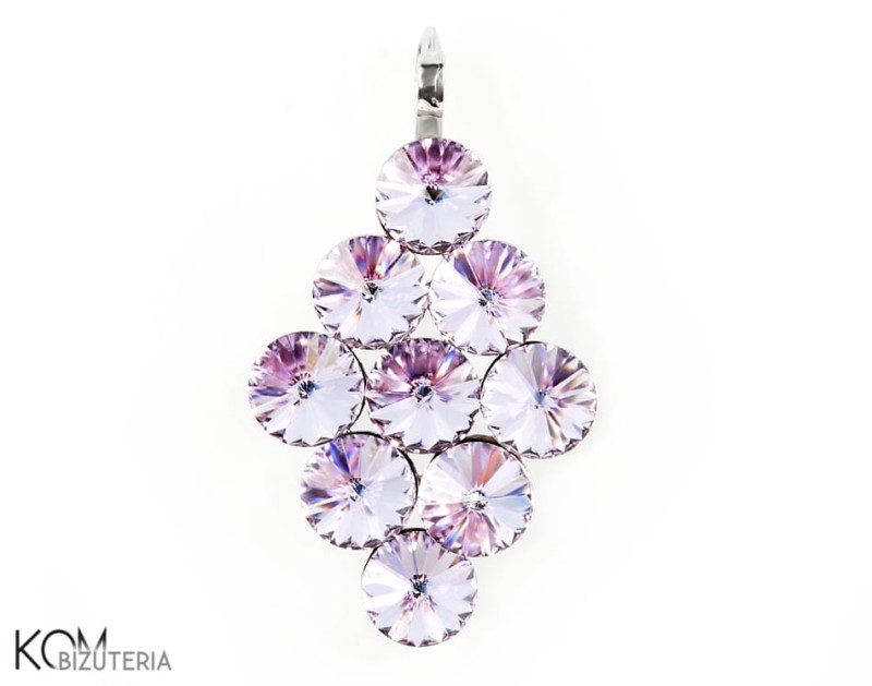 zawieszka naszyjnik swarovski pendant rivoli violet diament srebro
