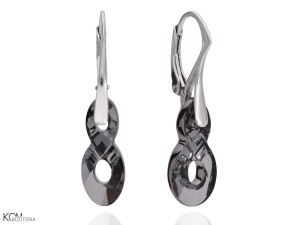 Wiszące kolczyki nieskończoność, kryształ Swarovski®, srebro 925