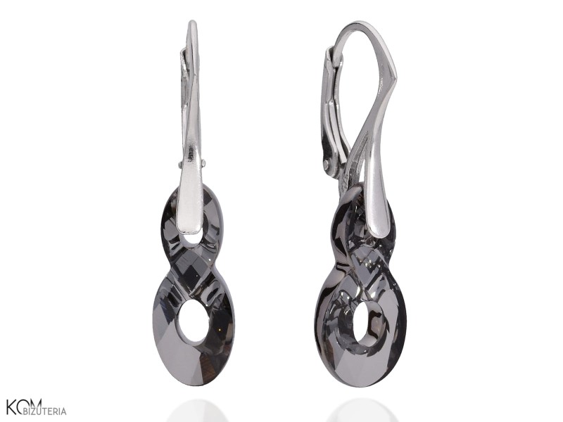 kolczyki nieskonczonosc swarovski czarny crystal silver night.jpg