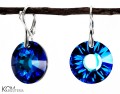 srebro kolczyki leverback crystal bermuda blue sun pendant swarovski duzy