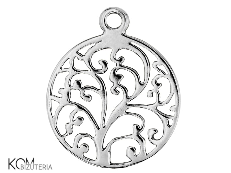 w86moze charm kwiaty galezie rosliny krawatka zawieszka srebro naszyjnik swarovski wisiorek kom bizuteria