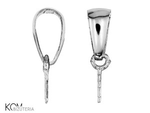 Srebrna krawatka, zawieszka ze szpilką do perełek 19x5mm w97