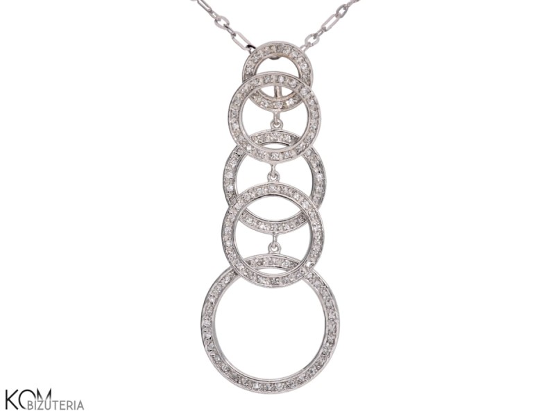 wisiorek srebrny koła z cyrkoniami i łańcuszkiem.jpg