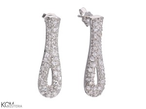 Kolczyki sztyfty kropelki, srebro 925, cyrkonie