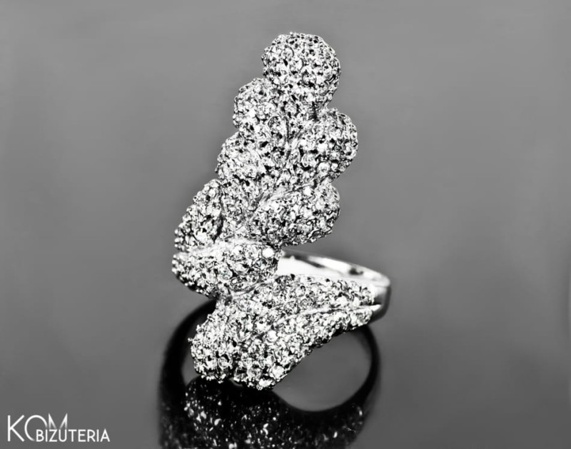 pierscionek lisc duzy srebro cyrkonie kom bizuteria zircon cubic zirconia krysztal alt.jpg
