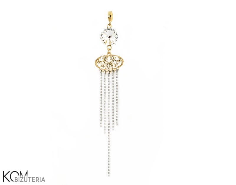 zawieszka glamour swarovski crystal rivoli zloto srebro lancuch kom bizuteria calosc.jpg