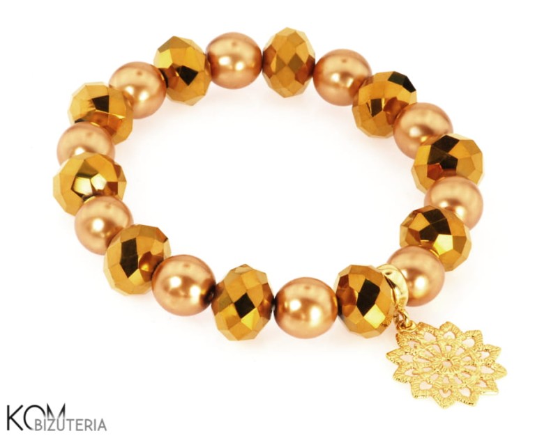 bransoletka srebro złoto charm gwiazda pleciona weave zlota gold.jpg