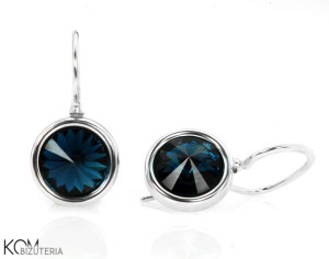 Kolczyki haczyki oczko, srebro 925, kryształy Swarovski®