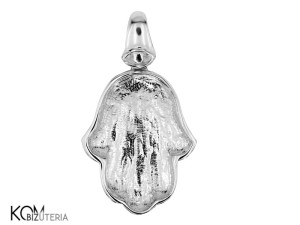 Srebrna zawieszka z wklęsłą miseczką do kryształów hamsa, ręka fatimy 4778 18mm w104