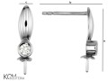 250 srebro cyrkonie kolczyki sztyft szteker stud polfabrykat silver zirconia kom bizuteria rozmiar .JPG