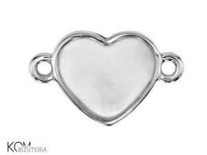 Srebrna zawieszka z miseczką do kryształów serce, serduszko 2808 10mm w105